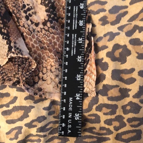 Brown & black reptile print semi  sheer cover up ,Tunic / Poncho like new - Picture 7 of 13